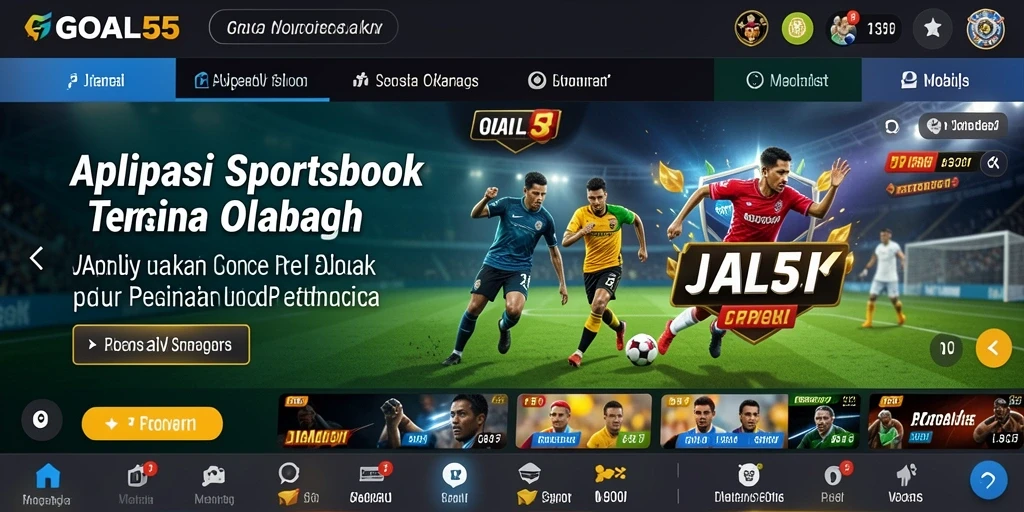 Tampilan screenshot utama GOAL55 menampilkan aksi taruhan olahraga yang mendebarkan.