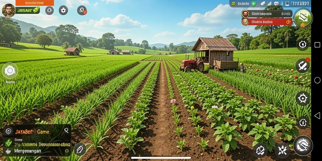 Screenshot JAYABET menampilkan suasana pertanian yang indah.