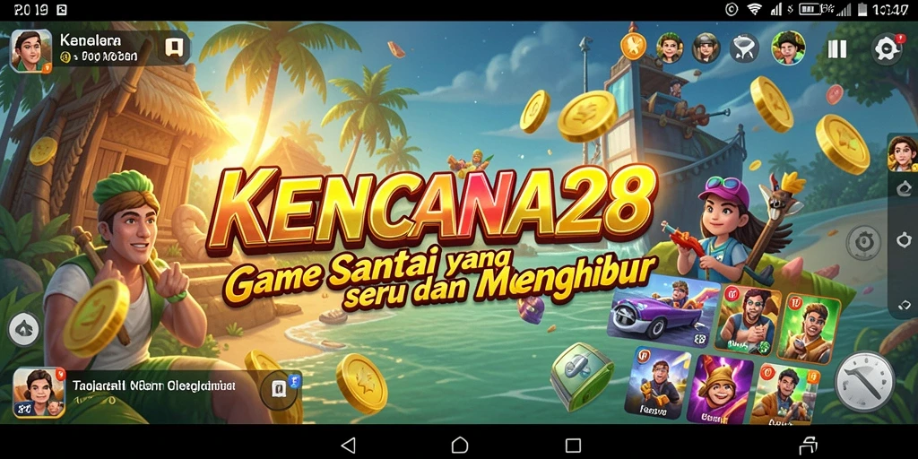 Tampilan gameplay KENCANA28 yang ceria dan menarik.