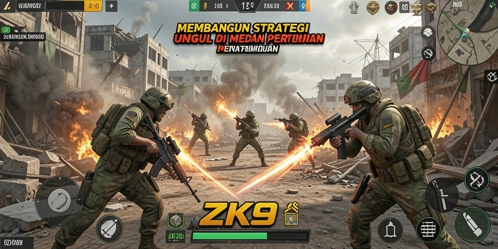 Gameplay menarik ZK9 dalam aksi strategi pertempuran.